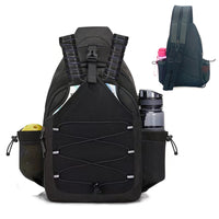 Black pickleball bag for sale with water bottle pocket and side storage