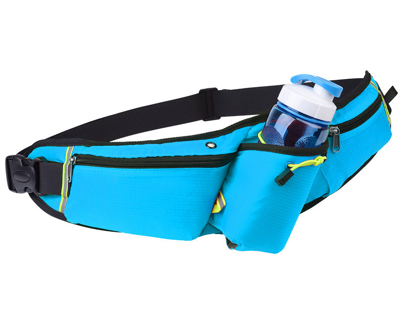 Blue pickleball sling bag worn crossbody with adjustable strap for hands-free convenience on the court