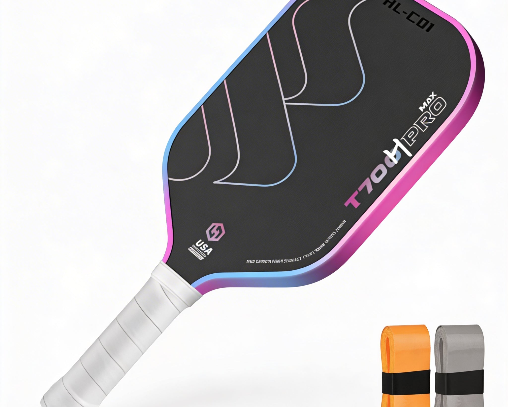 HL-C01 carbon fiber 16mm pickleball paddle with textured face and honeycomb core on white background