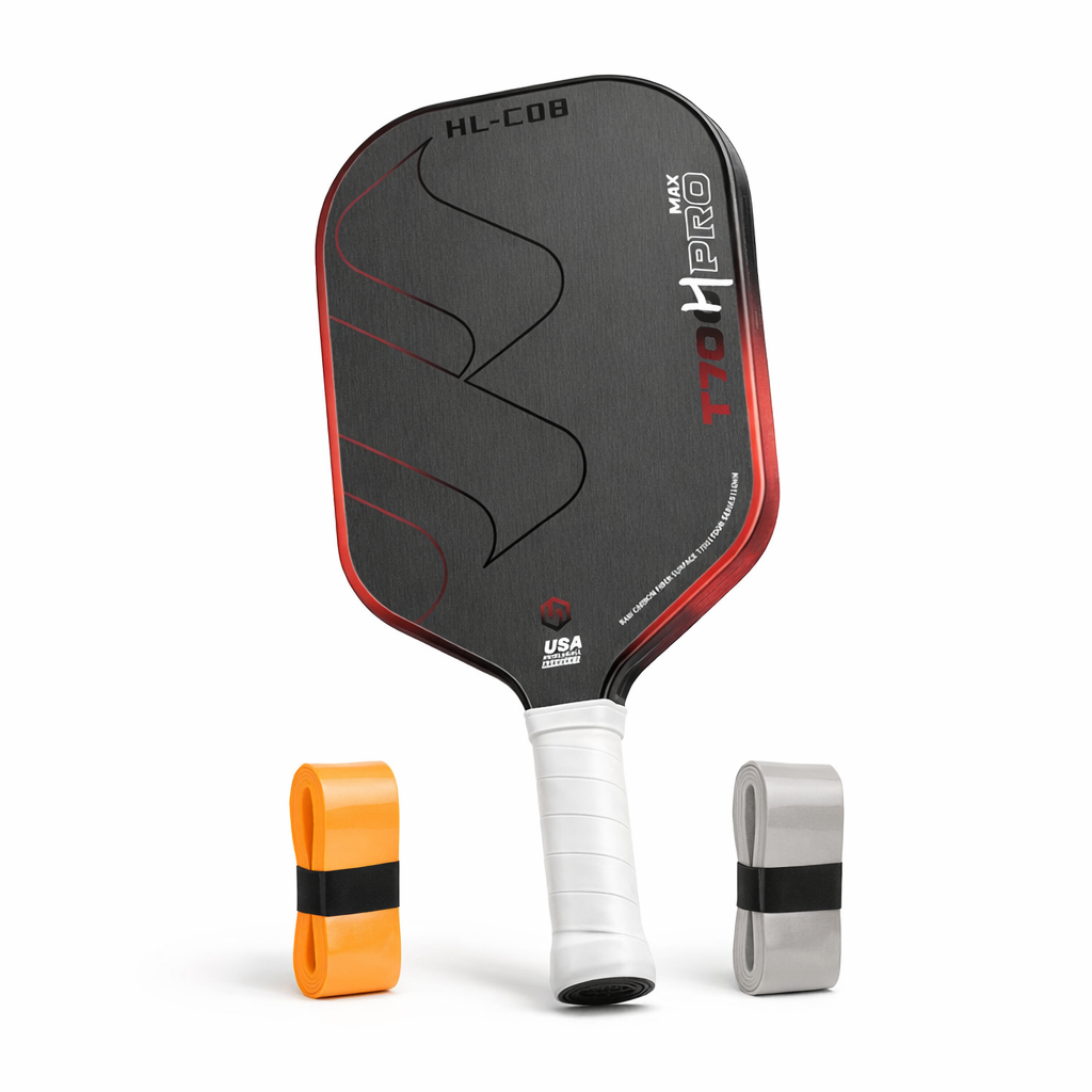 HL-C08 carbon fiber pickleball paddle with optimized 7.8–8.2 oz weight for quick maneuverability and court stability