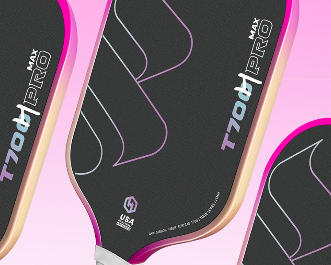 carbon fiber in a pink background showing details of the paddle