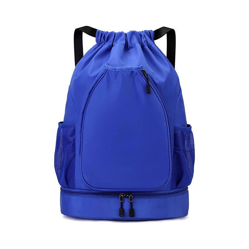 Pickleball racket bag shown in blue and off-white color options, lightweight design with secure zipper closures and fence hook compatibility