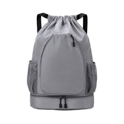 Grey pickleball racket bag with backpack and shoulder strap options, ideal for daily court visits and travel