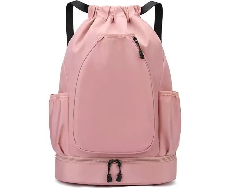 Pink pickleball racket bag with padded paddle protection, multiple zippered compartments and durable nylon construction