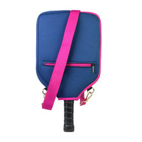 Pink pickleball paddle cover with easy-access zipper, lightweight and travel-friendly