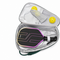 Pickleball backpack interior with paddles, balls, and organized compartments