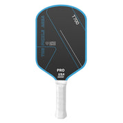 Blue pickleball paddle with advanced materials for competitive play