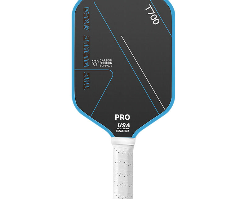 Blue pickleball paddle with advanced materials for competitive play