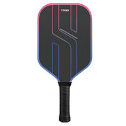 Carbon fiber pickleball paddle black perforated grip handle