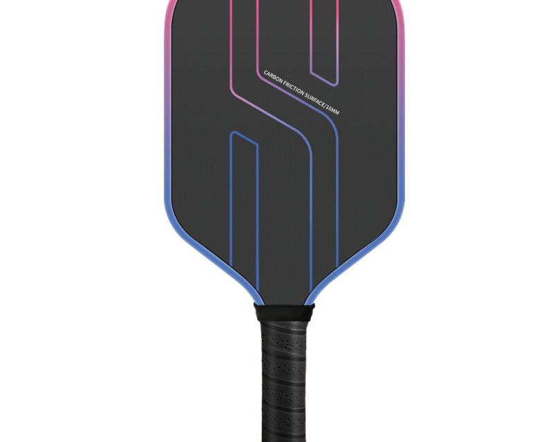 Carbon fiber pickleball paddle black perforated grip handle