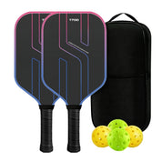 Carbon fiber pickleball set black bag with paddles and balls