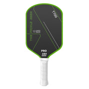 Green pickleball paddle displaying quality construction and precision engineering