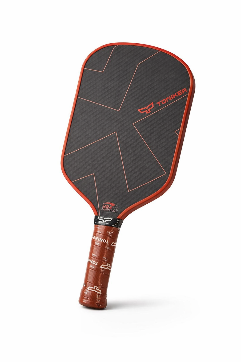 Orange kevlar pickleball paddle PickleballDoor side profile view