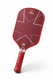 Kevlar pickleball paddle red carbon fiber geometric design front
