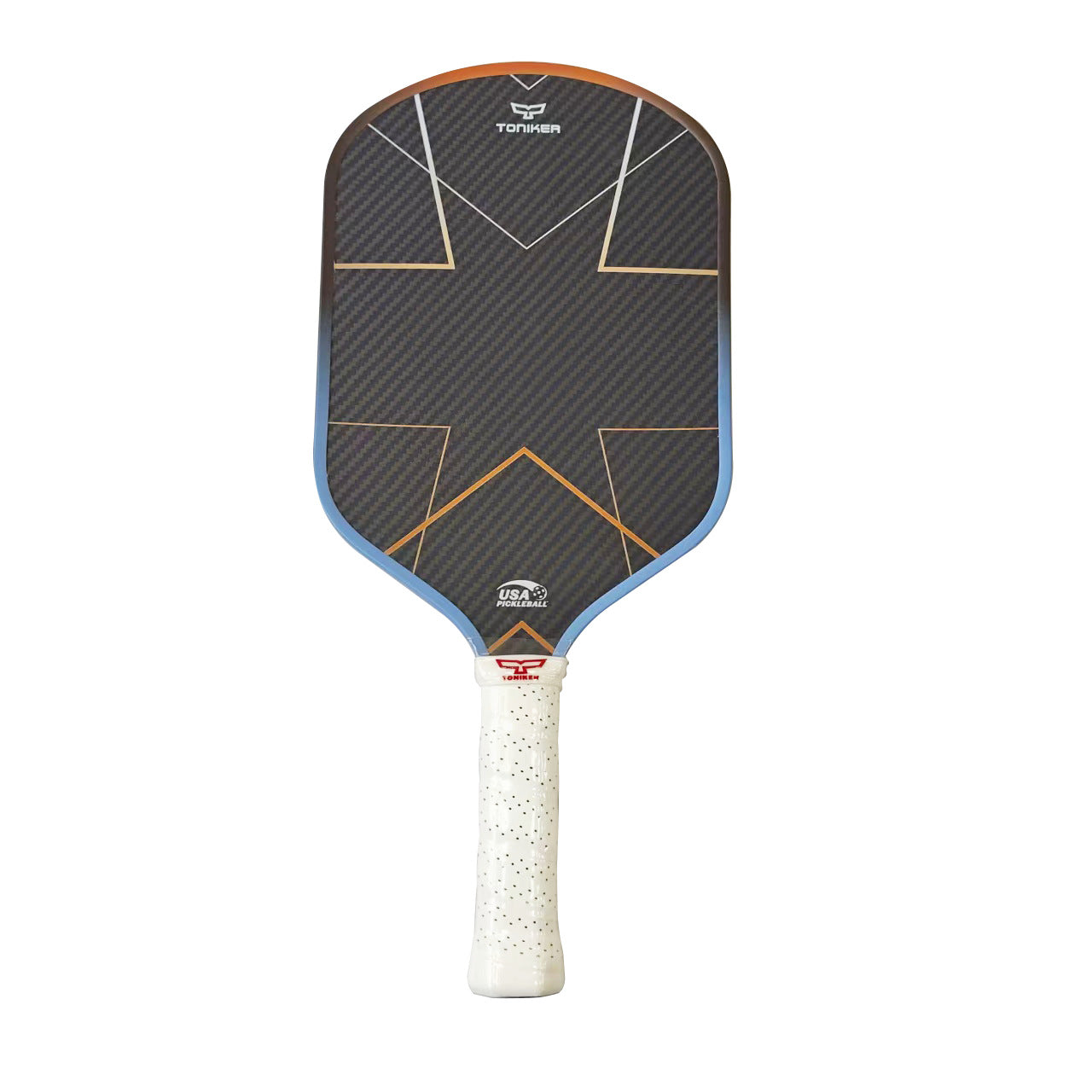 PickleballDoor kevlar paddle white color perforated grip handle