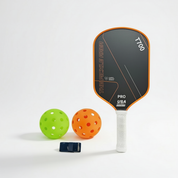 Orange pickleball paddle set with complete accessories for individual play front view