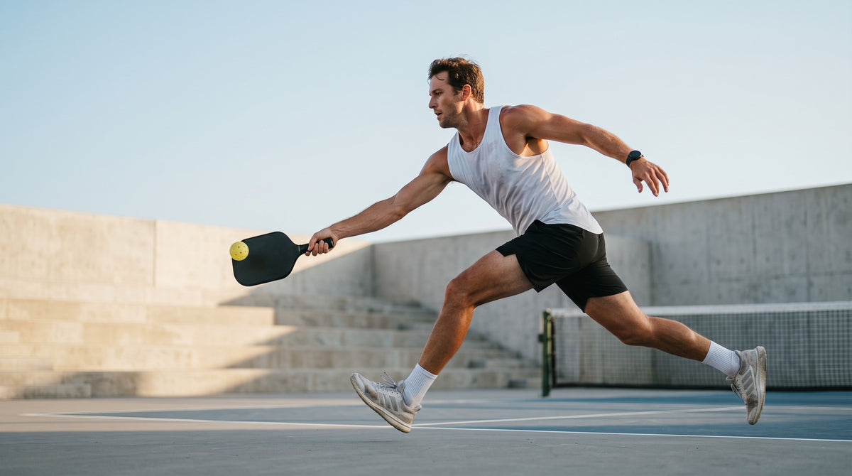 Pickleball player in full action — PickleballDoor mindset