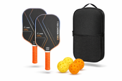Carbon pickleball paddle orange color perforated grip handle