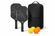 Pickleball paddle set grey carry bag outdoor court