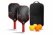 Pickleball paddle set red carbon T700 with carry bag lifestyle