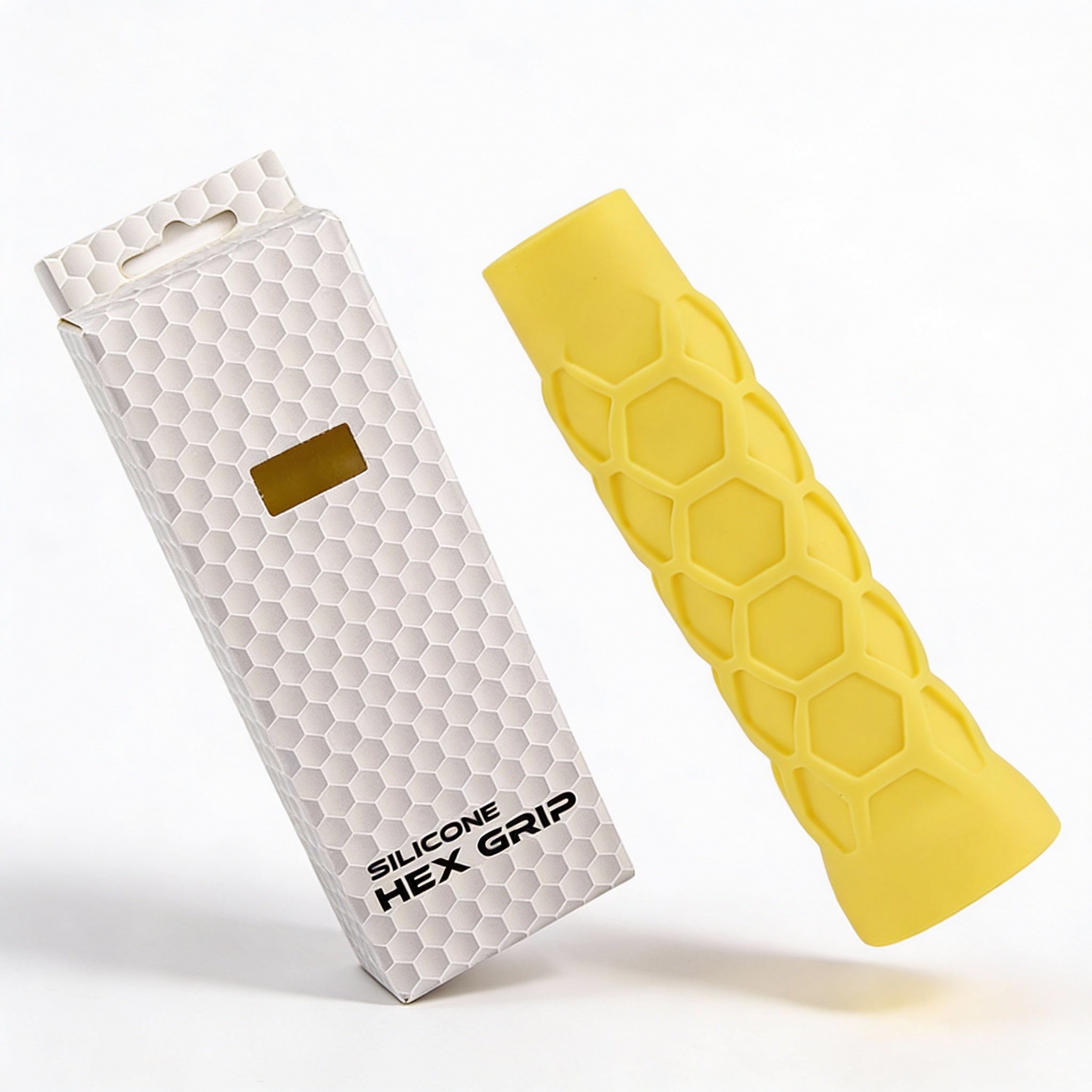 Yellow pickleball paddle grip protection with high-visibility color and comfort padding